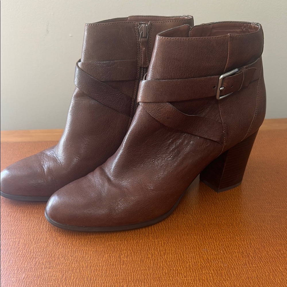 Cole Haan Chestnut Leather Ankle Booties
